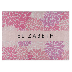 Planche À Découper Fleurs Dahlia Roses, Motif De Fleurs, Votre Nom