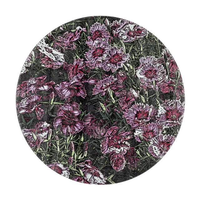 PLANCHE À DÉCOUPER FLEURS DE DIANTHUS (Devant)