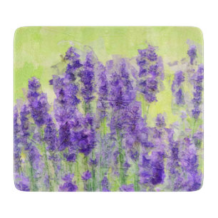Planche À Découper Fleurs de lavande Aquarelle violette Florale