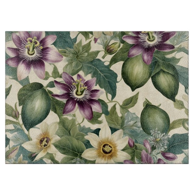 Planche À Découper Fleurs de passion et fruits de passion (Devant)
