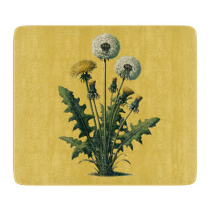 Planche À Découper Fleurs de pissenlit vintage jaunes 
