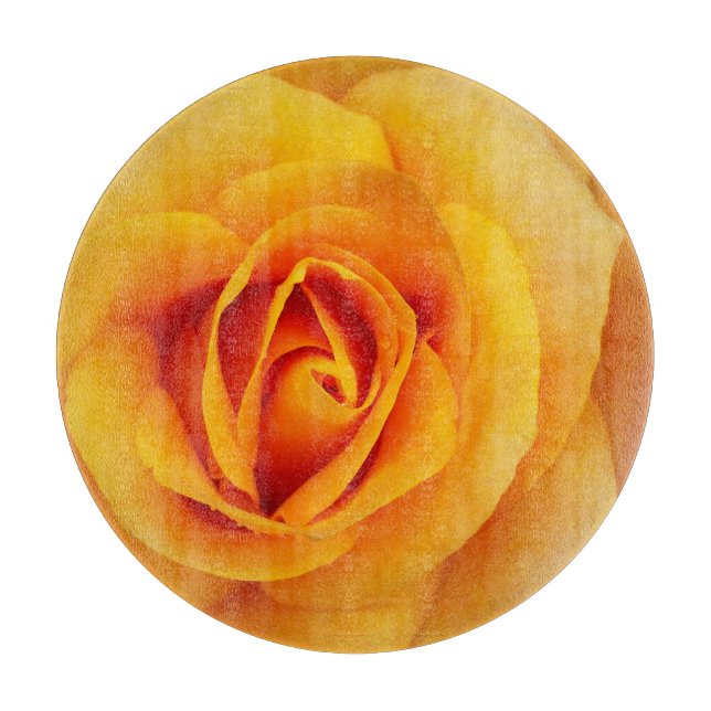 Planche À Découper fleurs de rose jaune (Devant)