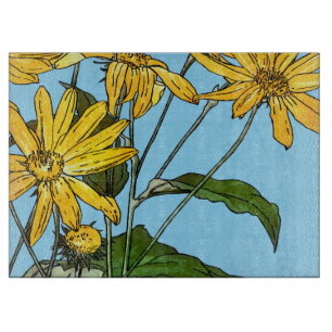 Planche À Découper Fleurs de soleil Art Nouveau