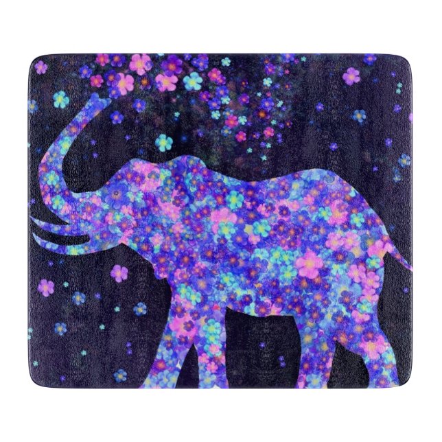 Planche À Découper Fleurs d'éléphants - Ajouter votre image / texte / (Devant)