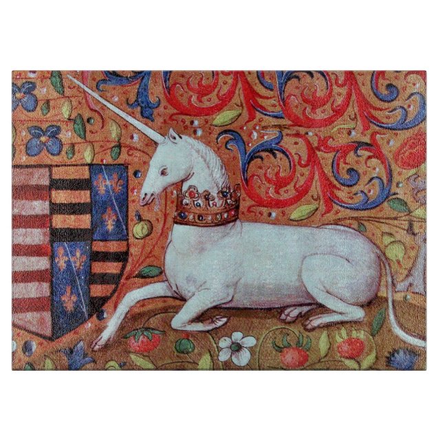 PLANCHE À DÉCOUPER FLEURS D'IMAGINAIRES UNICORNES ET MÉDIÉVAUX, MOTIF (Devant)