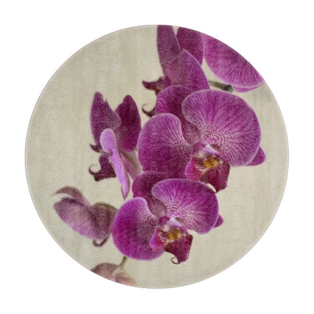 Planche À Découper Fleurs d'orchidées roses (Devant)