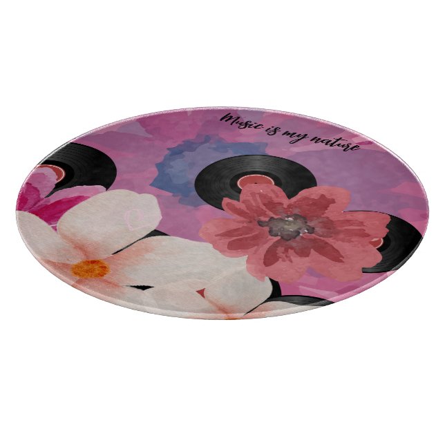 Planche À Découper Fleurs et vinyle (Coin)