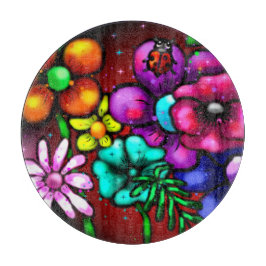 Planche À Découper Fleurs florales de style graffiti à la Whimsical L