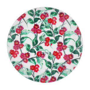 Planche À Découper Fleurs florales en rouge Motif-56698