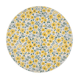 Planche À Découper Fleurs jaunes : moderne floral sans soudure.