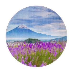 Planche À Découper Fleurs Mont Fugi Japon