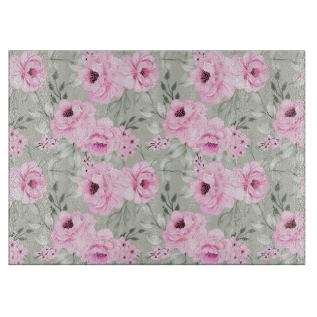 Planche À Découper Fleurs roses (Devant)