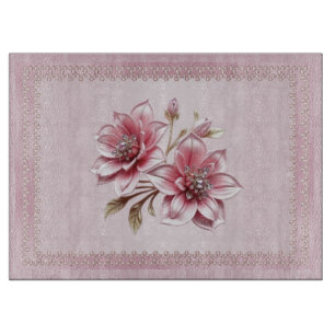 Planche à découper Fleurs roses modernes