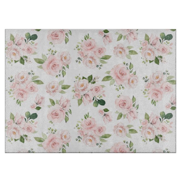 Planche À Découper Fleurs roses, Roses roses, Fleurs Aquarelles (Devant)