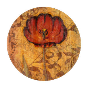 Planche À Découper Fleurs rouges I