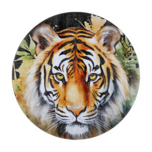 Planche À Découper Fleurs Tiger Pastel Safari Aquarelle Savannah