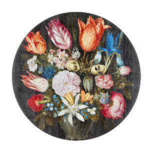 Planche À Découper Fleurs vintages en verre par Ambrosius Bosschaer
