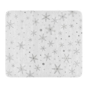 Planche À Découper Flocon de neige de scintillement - gris et Blanc