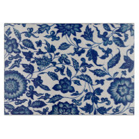 Floral ornemental bleu chinois 
