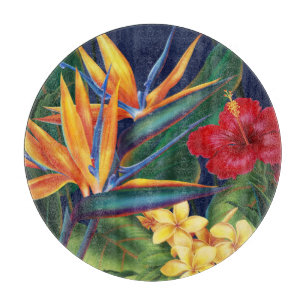 Planche à découper florale hawaïenne de paradis