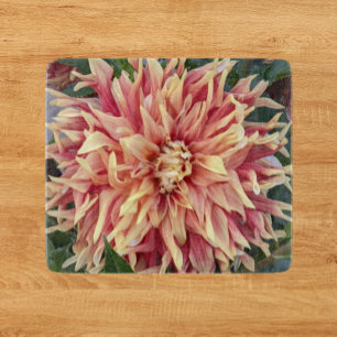 Planche À Découper Flore de dahlia variée rouge et jaune