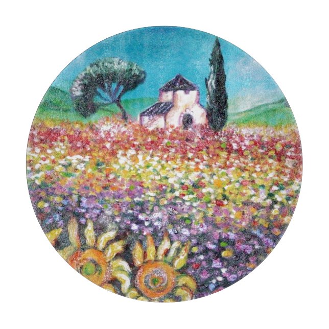 Planche À Découper FLORE EN TOSCANE/ Champs, Pépites et tournesols (Devant)