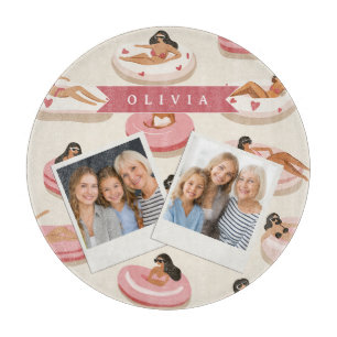 Planche À Découper Flotteur de piscine rose mignon personnalisé esthé