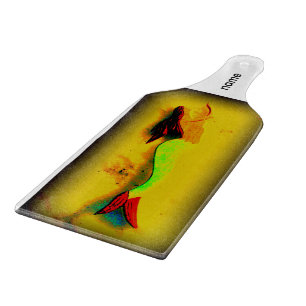 planche à découper folk art mermaid