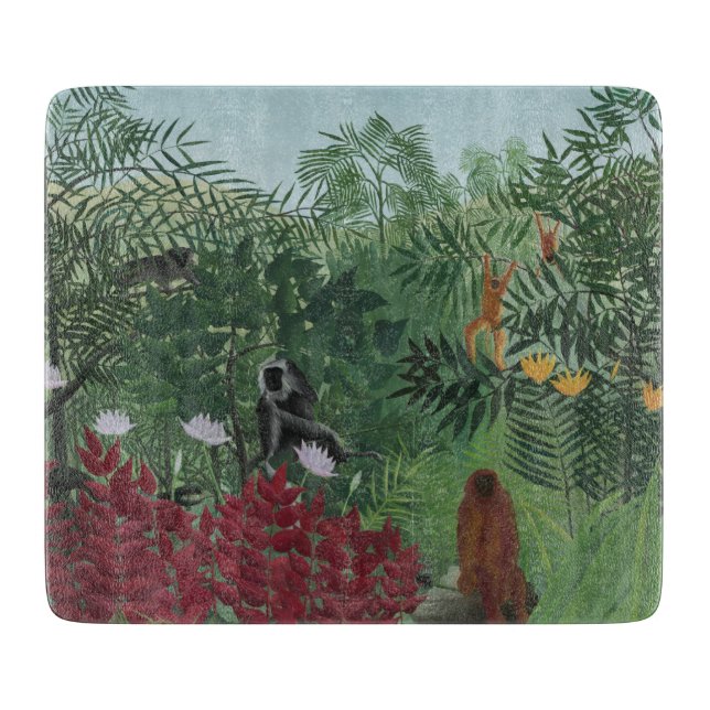 Planche À Découper Forêt tropicale avec Singes et Serpent (Rousseau) (Devant)