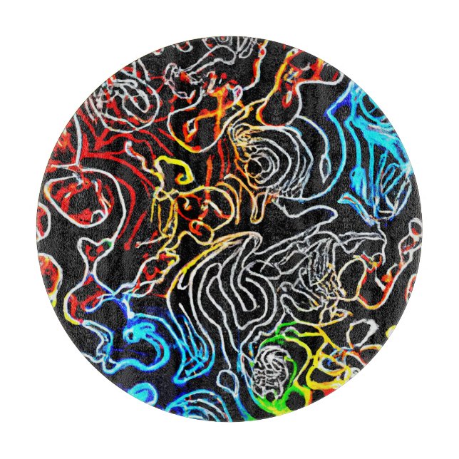 Planche À Découper Forme Motif de néon élégant et coloré (Devant)