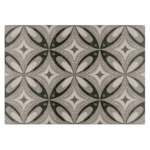 Planche À Découper Formes circulaires rétro beige et marron