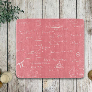 Planche À Découper Formules et graphismes en mathématiques rose et bl