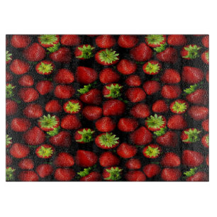 Planche À Découper Fraises/Planche à découper décorative en verre