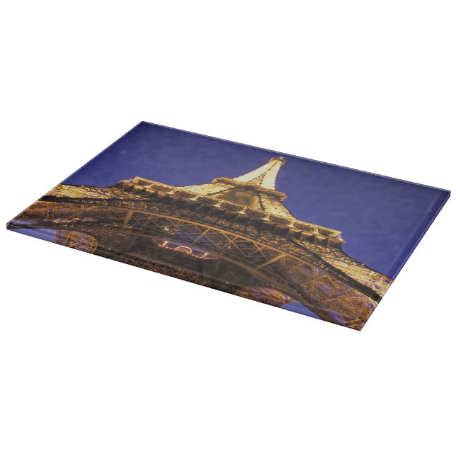 Planche À Découper FRANCE, Tour Eiffel de Paris, vue du soir (Coin)