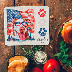 Planche À Découper Friandise drôle rouge blanc et bleu pour chien Pit