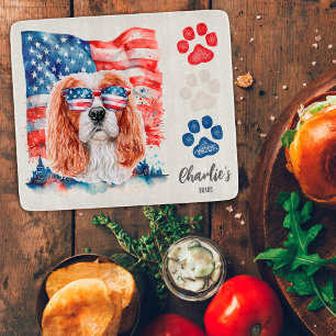 Planche À Découper Friandise pour chien Cavalier Spaniel Rouge Blanc