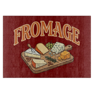 Planche À Découper Fromage Vintage Graphique de Charcuterie Française