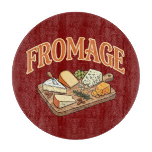 Planche À Découper Fromage Vintage Graphisme de Charcuterie Française