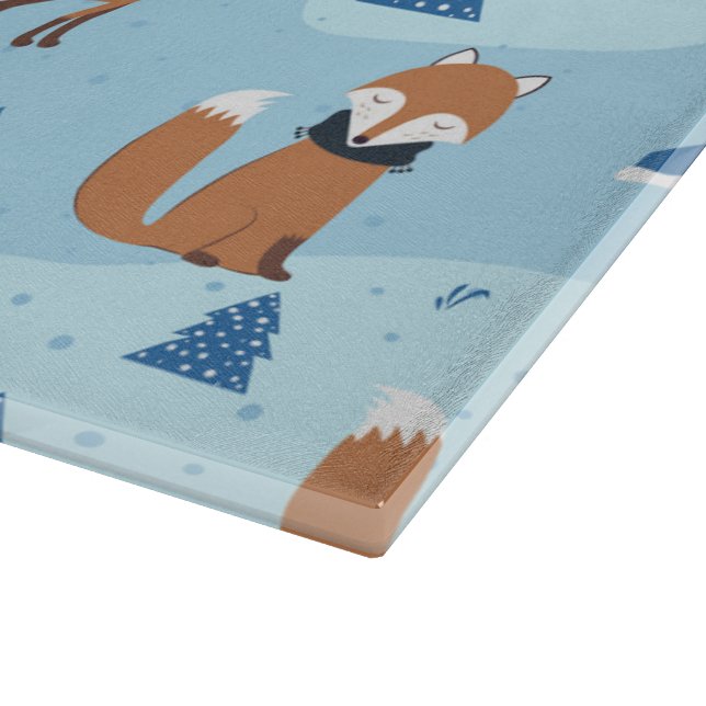 Planche À Découper Frosty Winter Foxes (Coin)