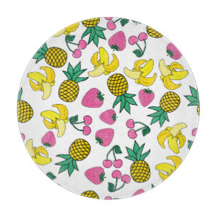 Planche À Découper Fruit Fiesta : Bananes, ananas, fraises