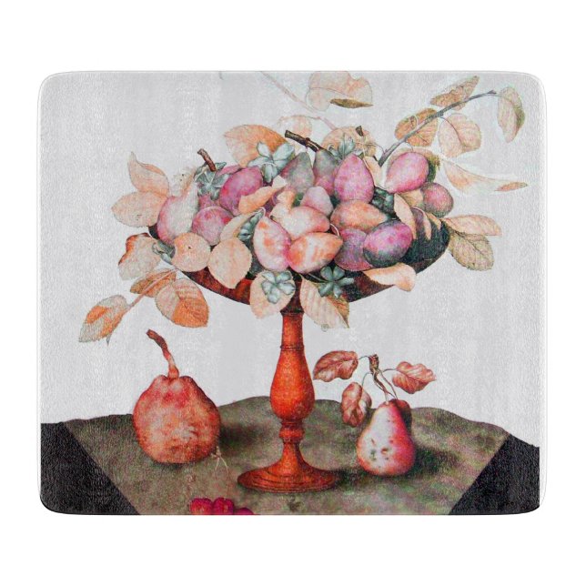 PLANCHE À DÉCOUPER FRUITS DE SAISON / PRUNES, PEARS ET CHERRIES (Devant)