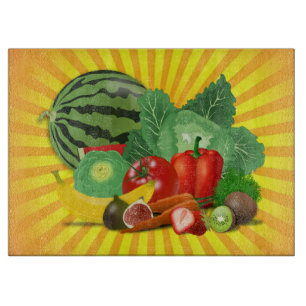 Planche À Découper Fruits Légumes et Soleil Magnifiques