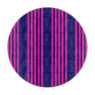 Planche À Découper Fuchsia et bleu marine cinq bandes motif