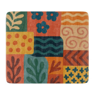 Planche À Découper Fun Retro Garden Collage Motif Motif