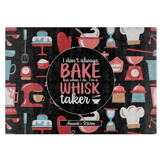 Planche À Découper Funny Baking Mème Whisk Taker Retro Motif boulange (Devant)