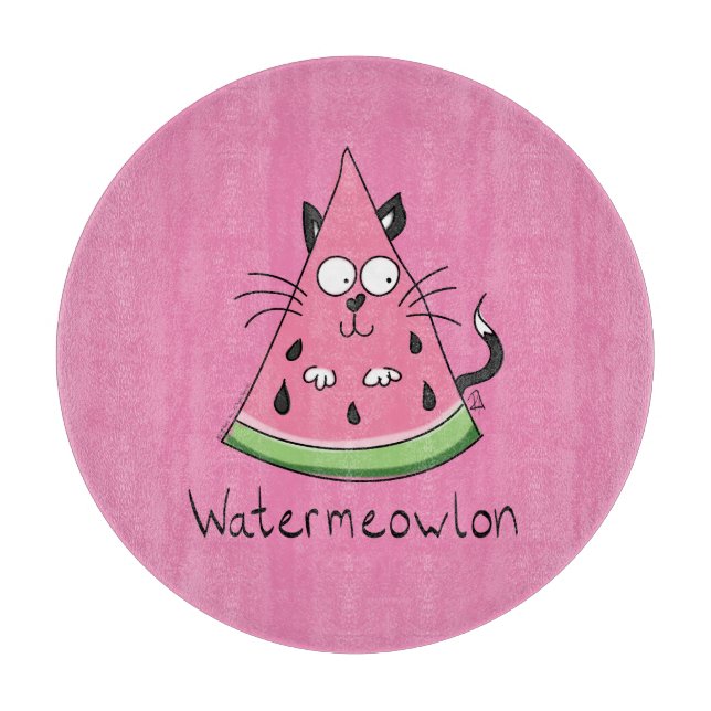 Planche À Découper Funny Chat Watermelon mignon Kids (Devant)