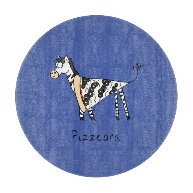 Planche À Découper Funny Pizza Zebra mignonne Cartoon Enfants (Devant)