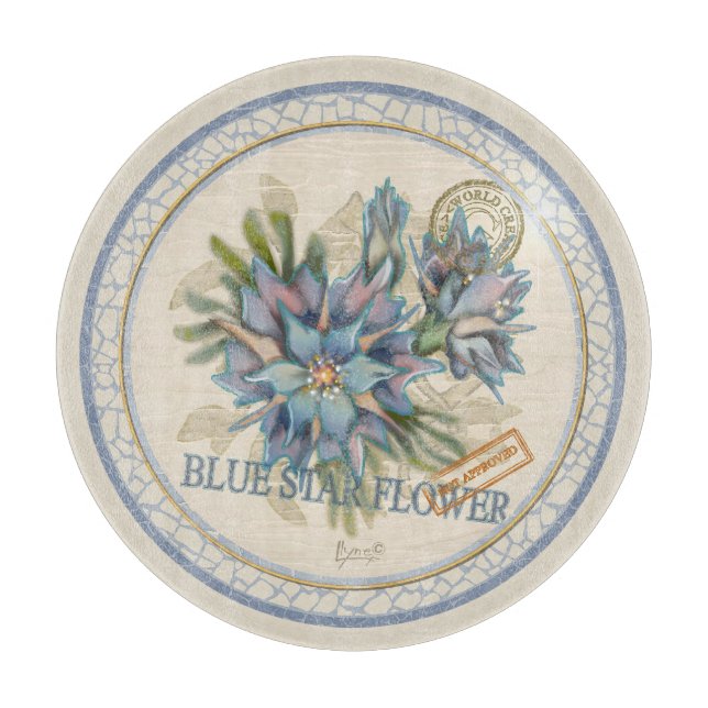 Planche À Découper G Bureau de création Fleur bleue (Devant)