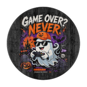 Planche À Découper Game Over Jamais Drôle Gamer Fantôme Halloween
