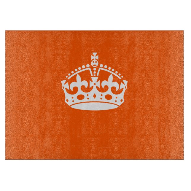 Planche À Découper GARDER CALM CROWN sur Orange Personnaliser it (Devant)